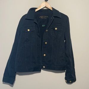 Black Ralph Lauren Denim Jacket Gold Buttons
